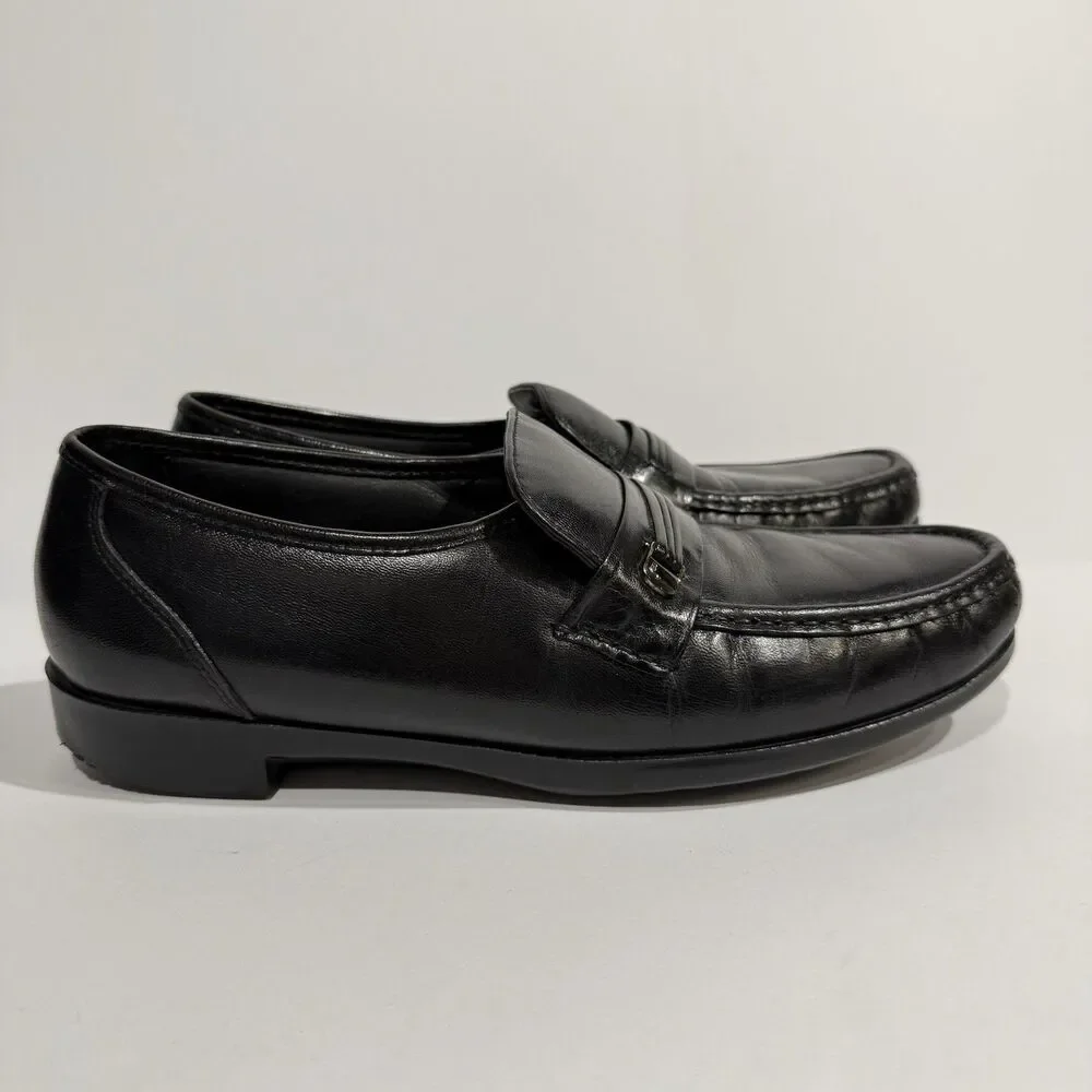 Bostonian Men's Prescott Slip-on Black Leather Loafers size 10 D